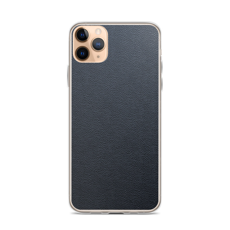 Load image into Gallery viewer, Black Leather iPhone Clear Thin Case CREATIVETECH
