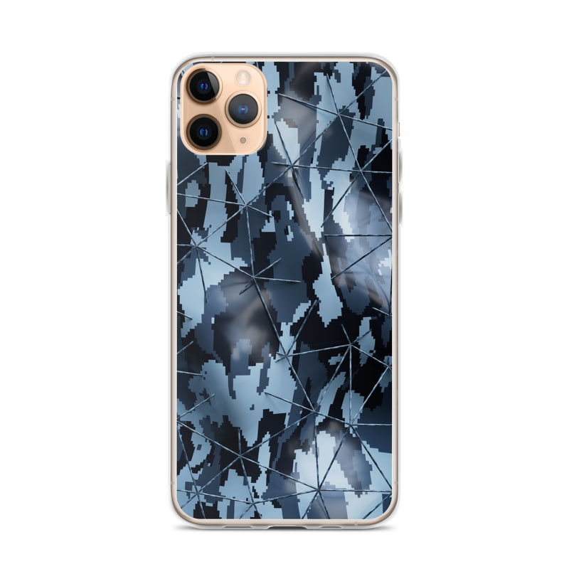 Load image into Gallery viewer, Dark Grey Military Camouflage Tech Polygon iPhone Clear Thin Case CREATIVETECH