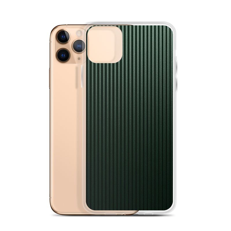 Load image into Gallery viewer, Dark Green Striped Carbon Fiber iPhone Clear Thin Case CREATIVETECH