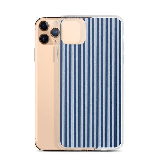 Marine Blue Ribbed iPhone Clear Thin Case CREATIVETECH