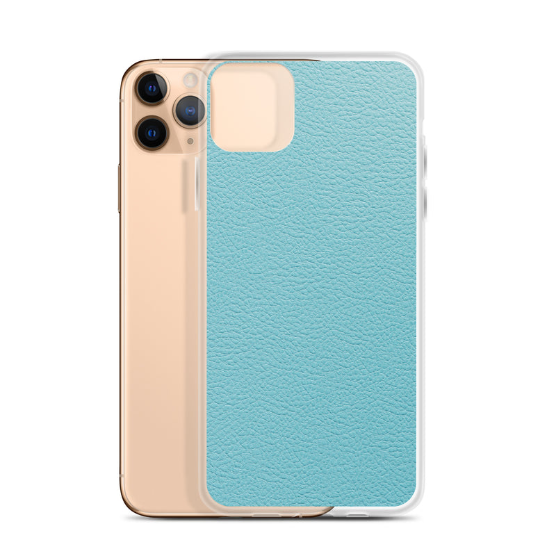 Load image into Gallery viewer, Mint Green Leather iPhone Clear Thin Case CREATIVETECH