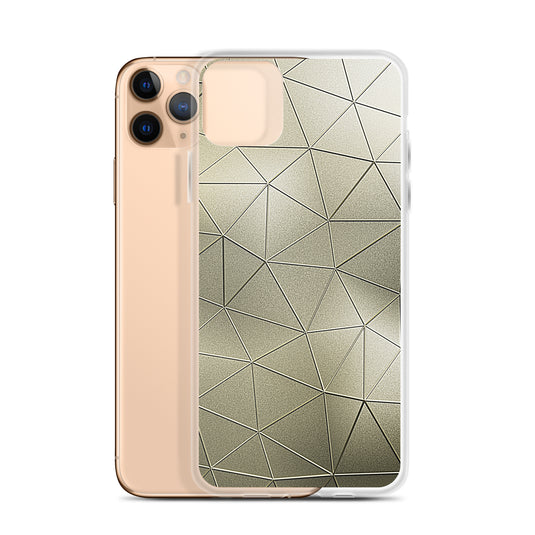 Golden Metal Polygon iPhone Clear Thin Case CREATIVETECH