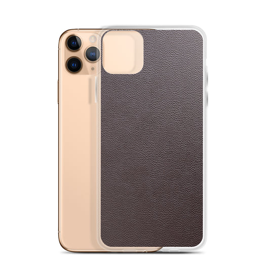 Dark Brown Leather iPhone Clear Thin Case CREATIVETECH