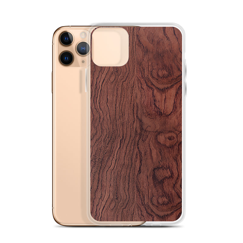 Load image into Gallery viewer, Bubinga Brown Wood iPhone Clear Thin Case CREATIVETECH
