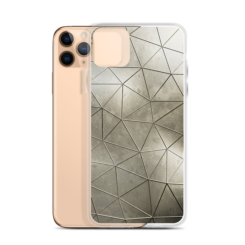 Load image into Gallery viewer, Aged Gold Polygon iPhone Clear Thin Case CREATIVETECH
