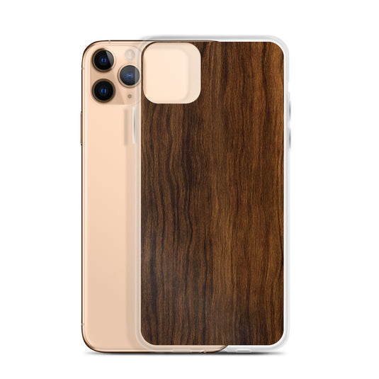 Dark Brown Wood iPhone Clear Thin Case CREATIVETECH