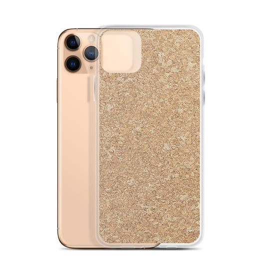 Light Brown Cork Wood iPhone Clear Thin Case CREATIVETECH