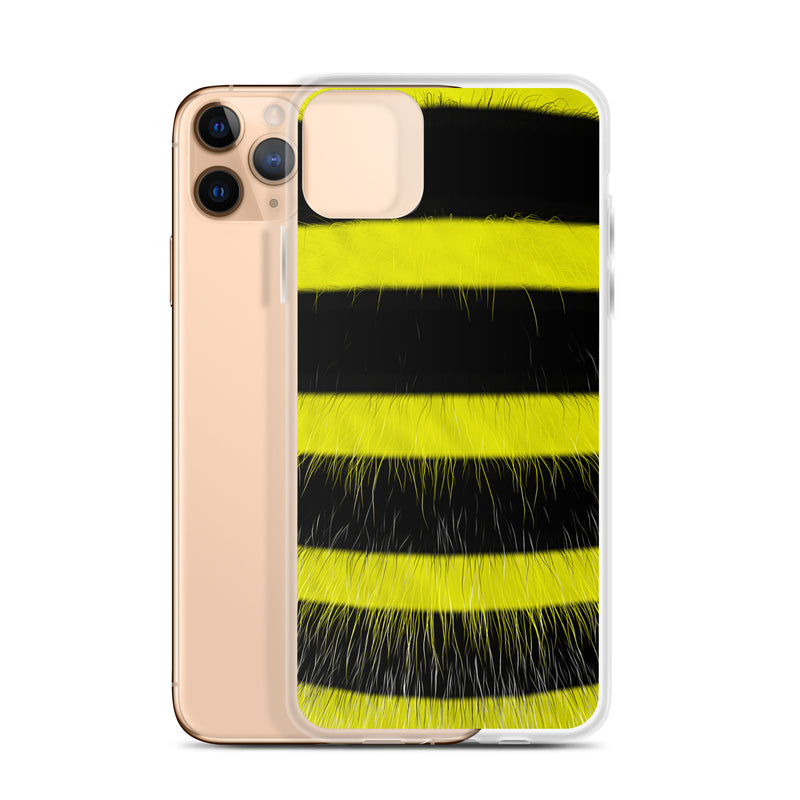 Load image into Gallery viewer, Fluffy Bee Yellow Black iPhone Clear Thin Case CREATIVETECH