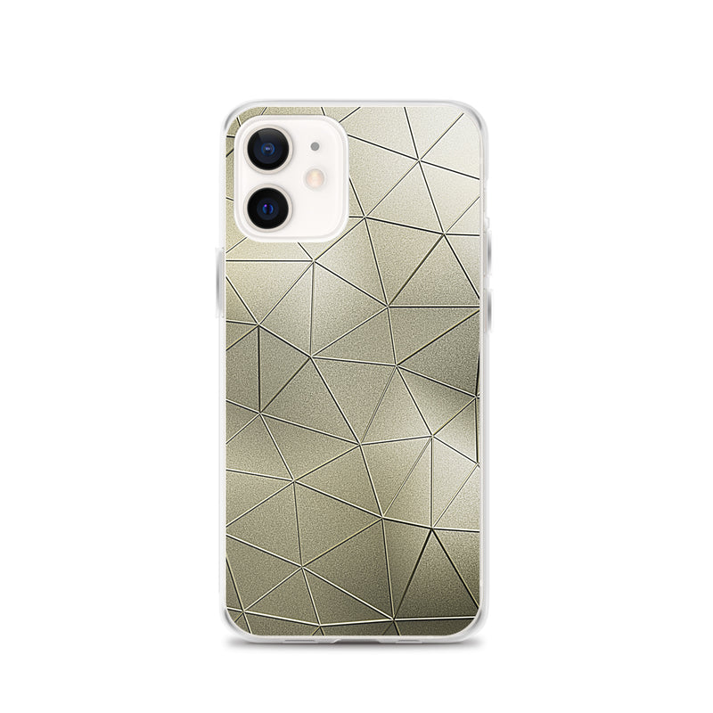 Load image into Gallery viewer, Golden Metal Polygon iPhone Clear Thin Case CREATIVETECH
