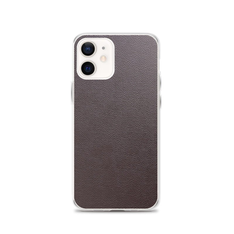 Load image into Gallery viewer, Dark Brown Leather iPhone Clear Thin Case CREATIVETECH
