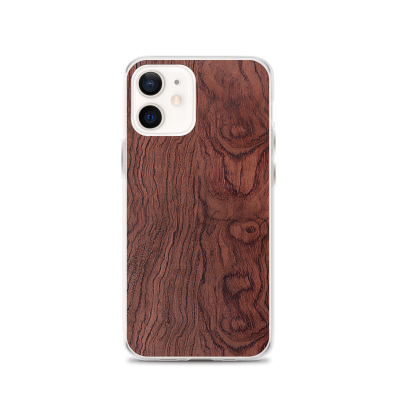 Load image into Gallery viewer, Bubinga Brown Wood iPhone Clear Thin Case CREATIVETECH