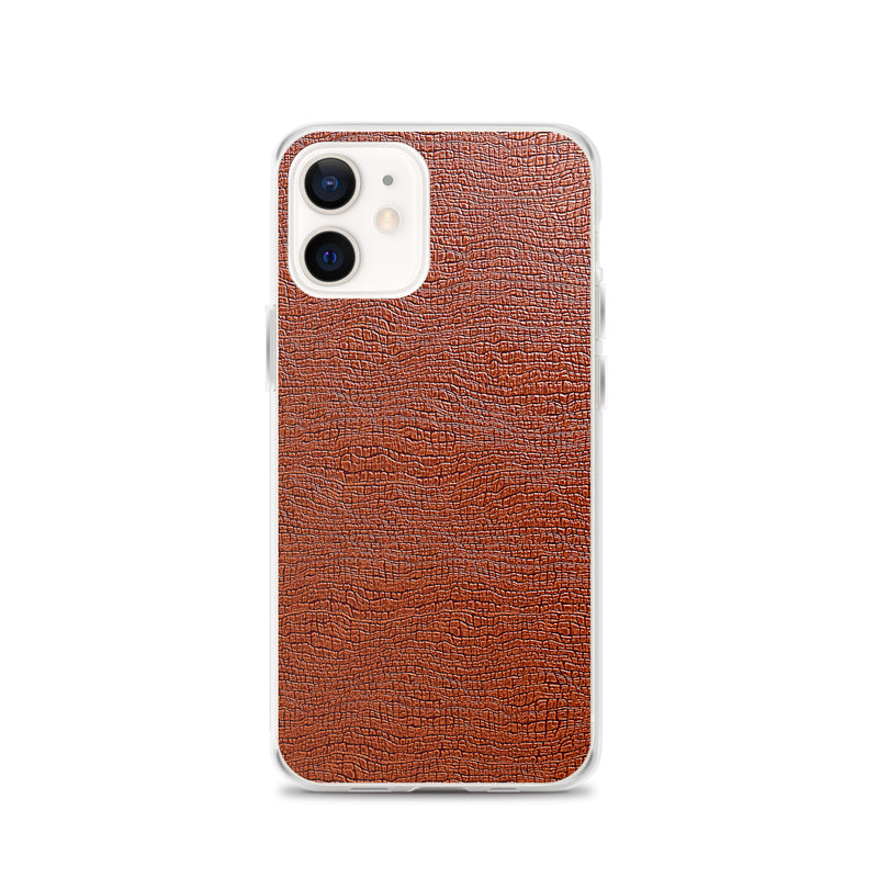 Load image into Gallery viewer, Exotic Brown Leather iPhone Clear Thin Case CREATIVETECH
