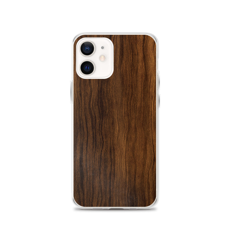 Load image into Gallery viewer, Dark Brown Wood iPhone Clear Thin Case CREATIVETECH
