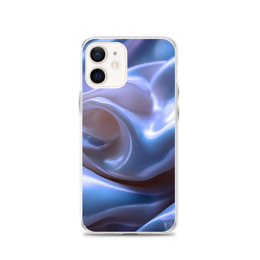 Blue Satin Pearl Cloth iPhone Clear Thin Case CREATIVETECH