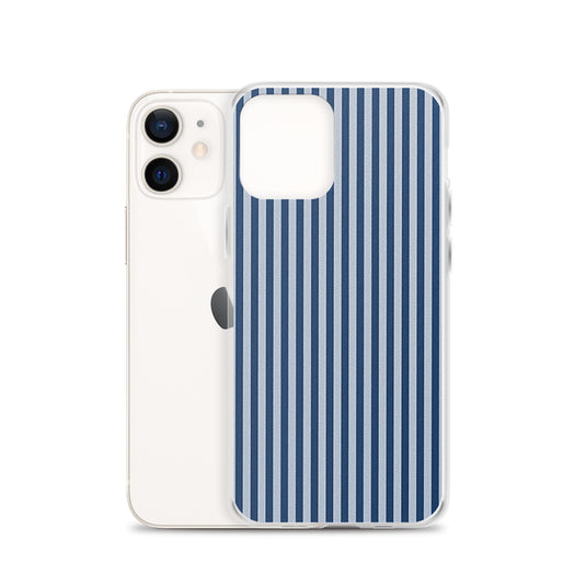 Marine Blue Ribbed iPhone Clear Thin Case CREATIVETECH