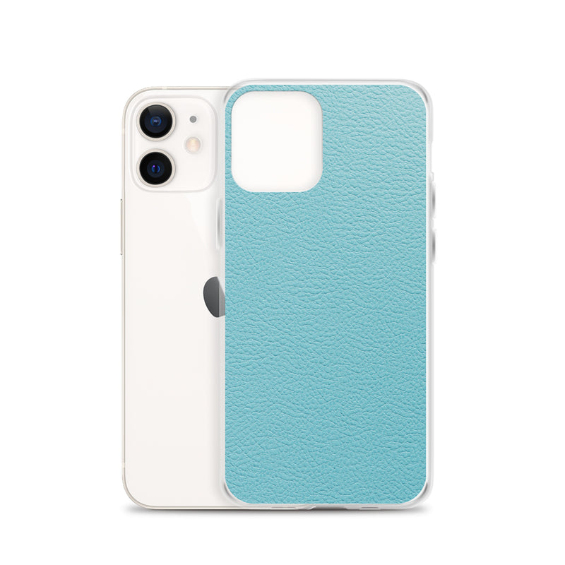 Load image into Gallery viewer, Mint Green Leather iPhone Clear Thin Case CREATIVETECH