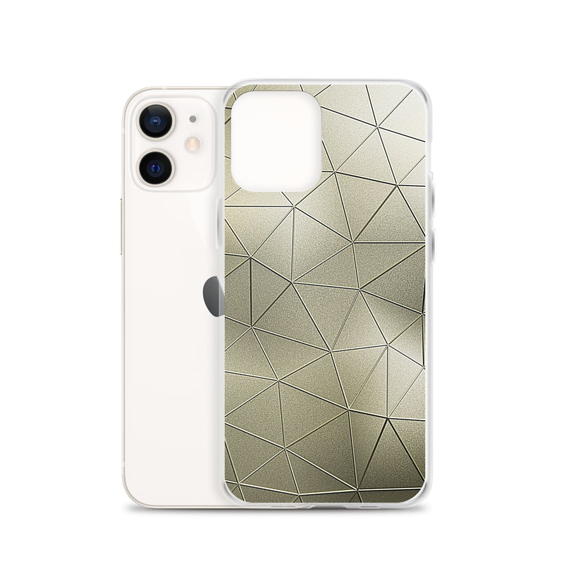 Load image into Gallery viewer, Golden Metal Polygon iPhone Clear Thin Case CREATIVETECH
