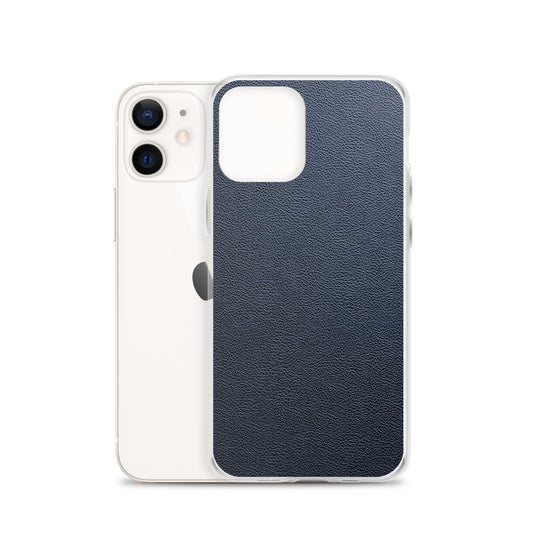 Dark Blue Leather iPhone Clear Thin Case CREATIVETECH