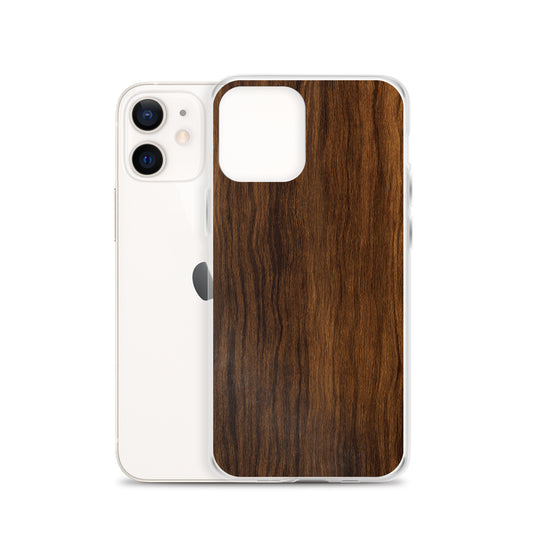 Dark Brown Wood iPhone Clear Thin Case CREATIVETECH