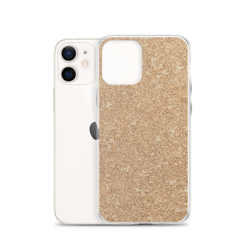 Load image into Gallery viewer, Light Brown Cork Wood iPhone Clear Thin Case CREATIVETECH
