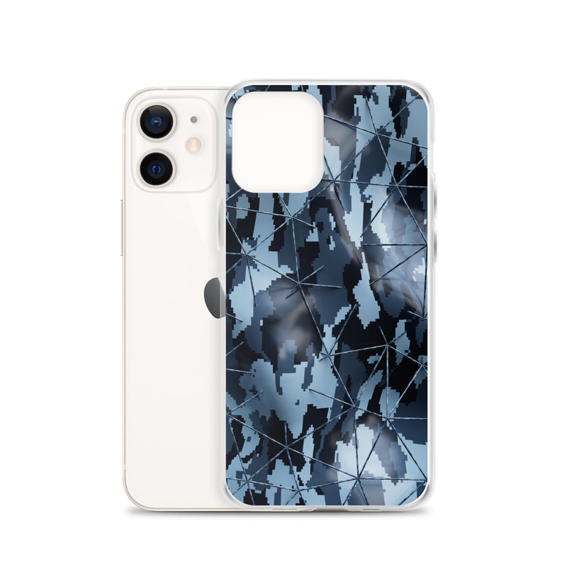 Load image into Gallery viewer, Dark Grey Military Camouflage Tech Polygon iPhone Clear Thin Case CREATIVETECH