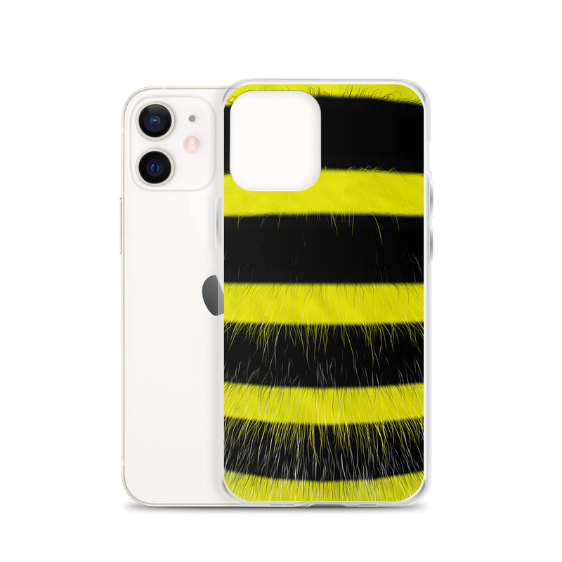 Load image into Gallery viewer, Fluffy Bee Yellow Black iPhone Clear Thin Case CREATIVETECH