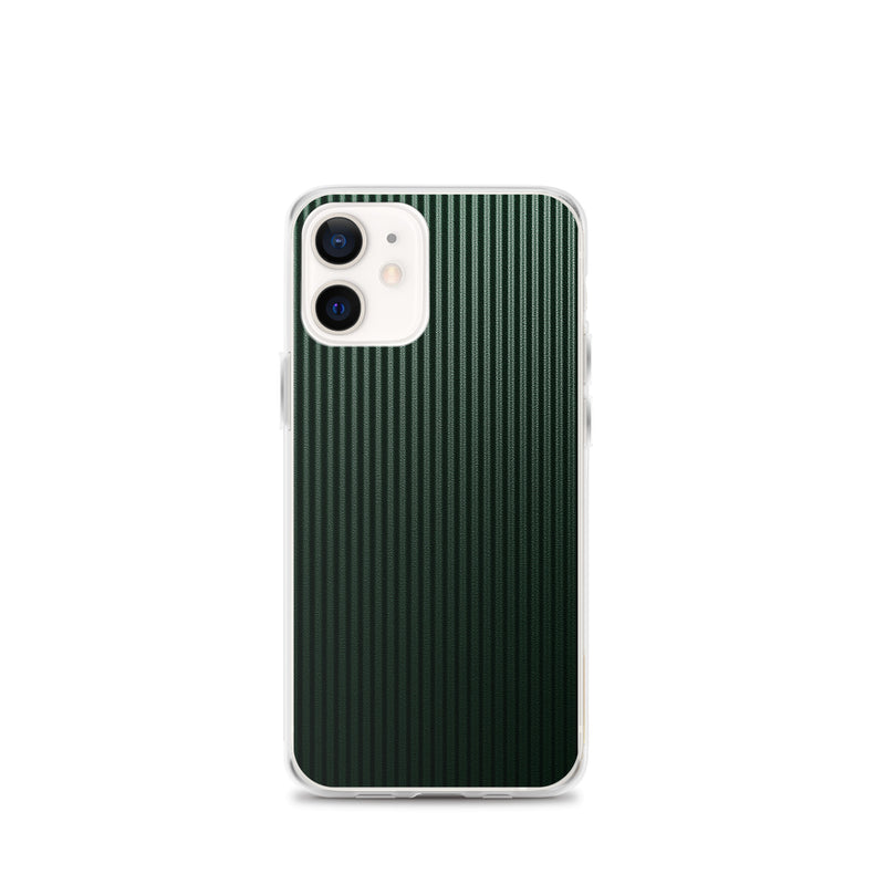 Load image into Gallery viewer, Dark Green Striped Carbon Fiber iPhone Clear Thin Case CREATIVETECH