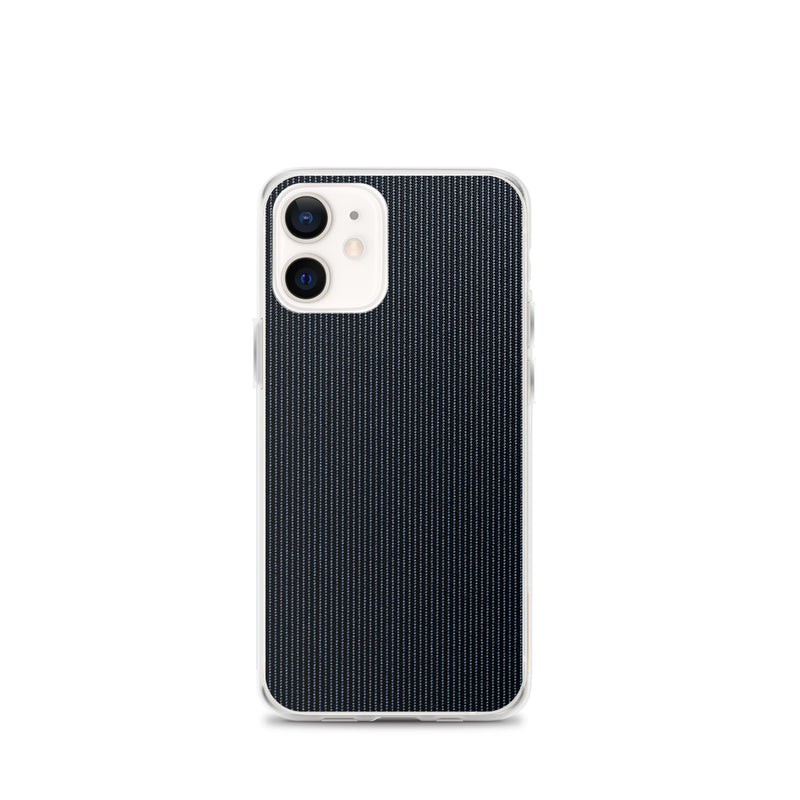 Load image into Gallery viewer, Dark Grey Striped Textile iPhone Clear Thin Case CREATIVETECH
