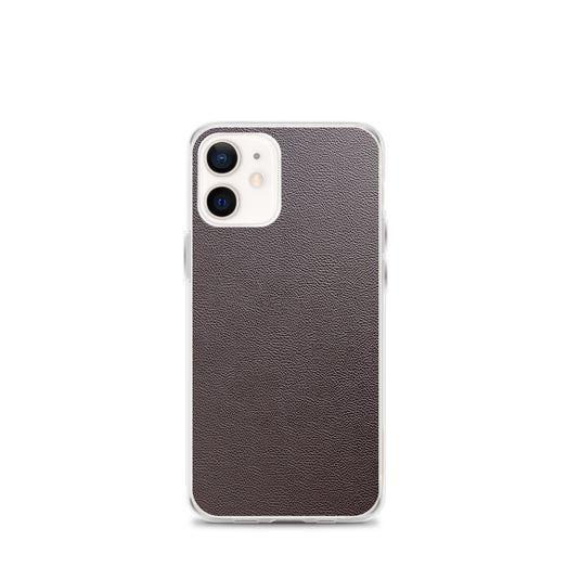 Dark Brown Leather iPhone Clear Thin Case CREATIVETECH