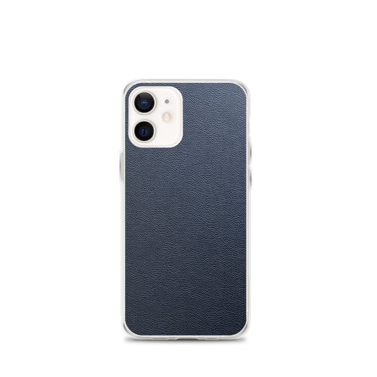 Dark Blue Leather iPhone Clear Thin Case CREATIVETECH