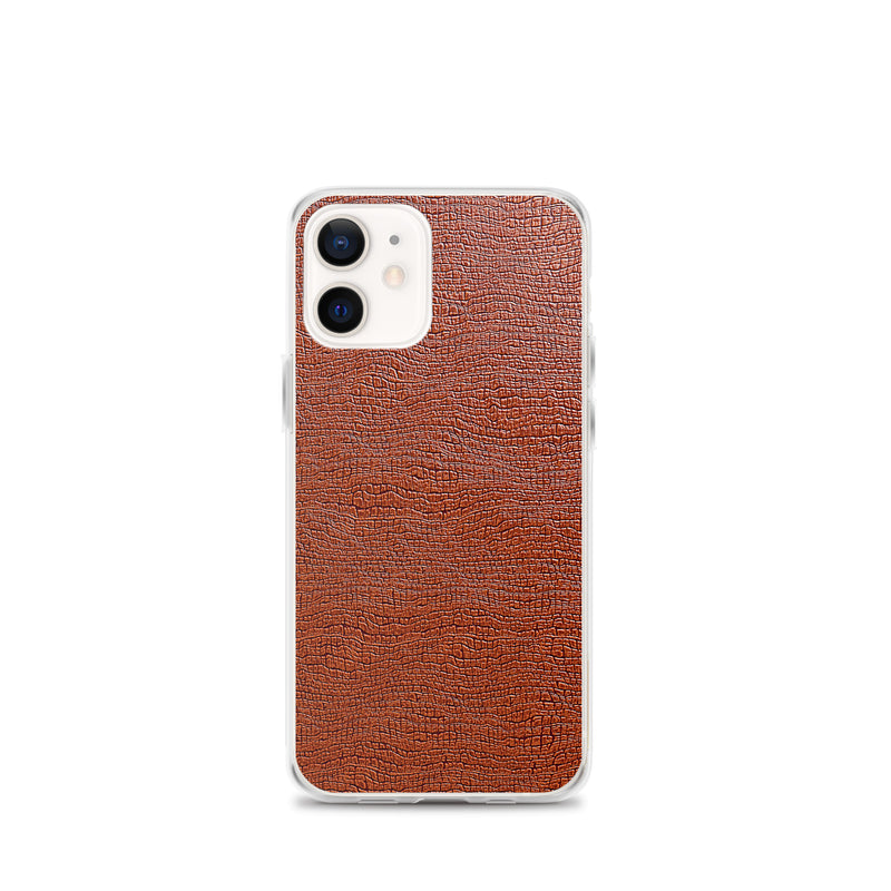 Load image into Gallery viewer, Exotic Brown Leather iPhone Clear Thin Case CREATIVETECH
