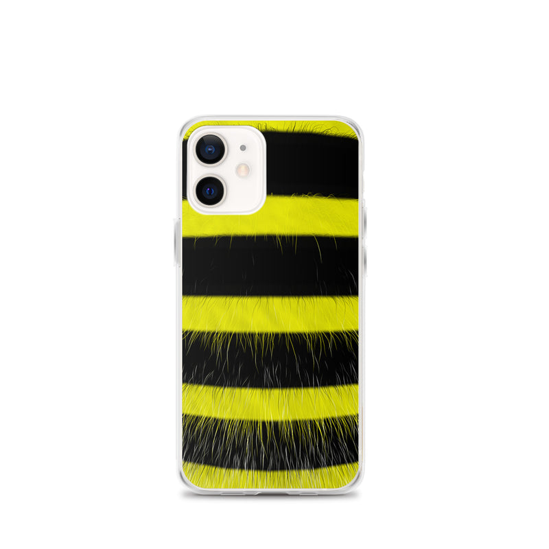 Load image into Gallery viewer, Fluffy Bee Yellow Black iPhone Clear Thin Case CREATIVETECH