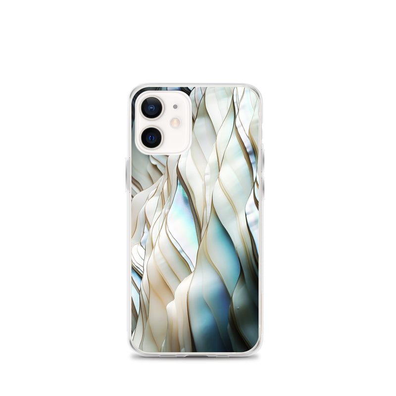 Load image into Gallery viewer, Cream Blue White Pearl iPhone Clear Thin Case CREATIVETECH
