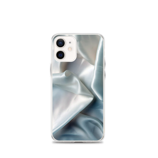 White Satin Pearl Cloth iPhone Clear Thin Case CREATIVETECH