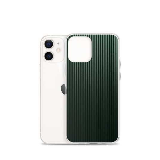 Dark Green Striped Carbon Fiber iPhone Clear Thin Case CREATIVETECH