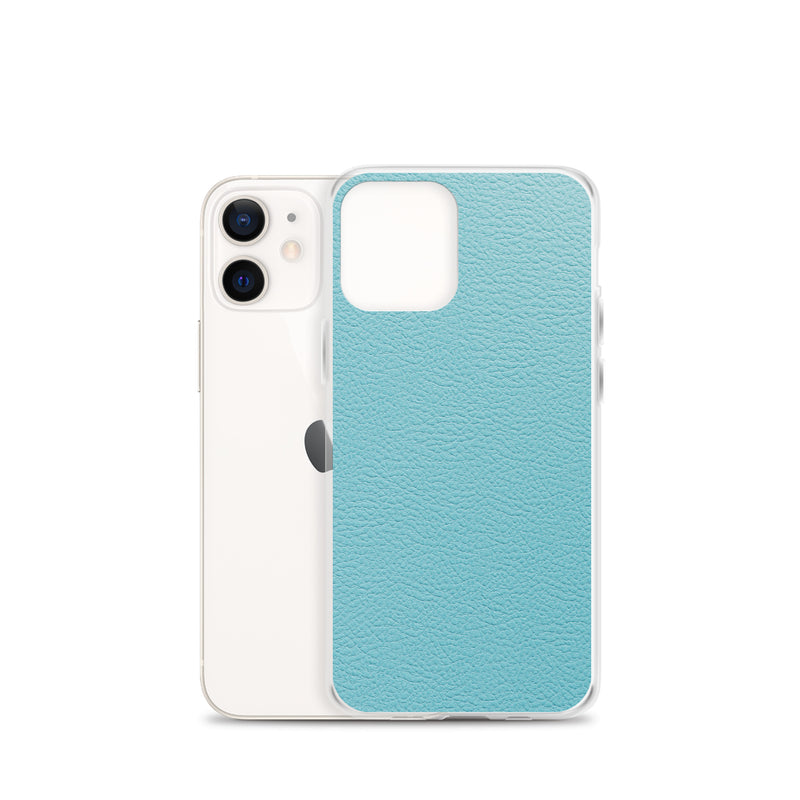 Load image into Gallery viewer, Mint Green Leather iPhone Clear Thin Case CREATIVETECH