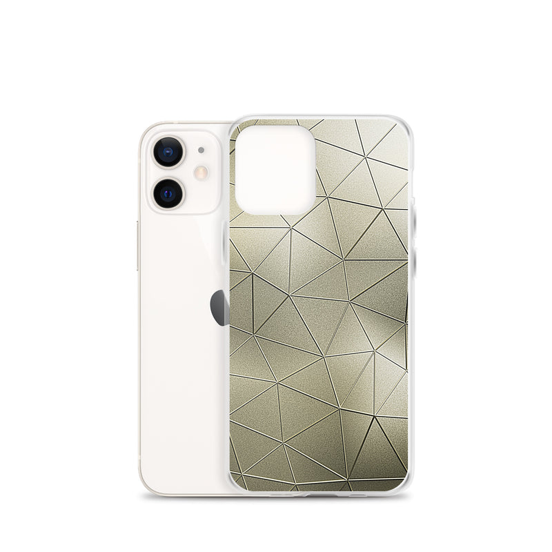 Load image into Gallery viewer, Golden Metal Polygon iPhone Clear Thin Case CREATIVETECH
