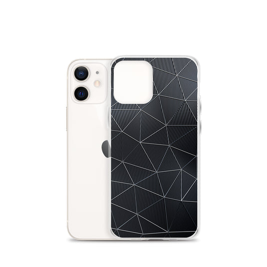 Silver Polygon Carbon Fiber iPhone Clear Thin Case CREATIVETECH