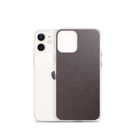 Dark Brown Leather iPhone Clear Thin Case CREATIVETECH