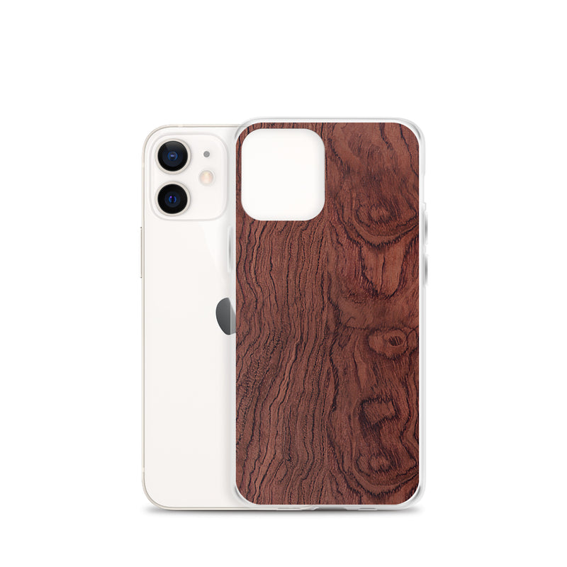 Load image into Gallery viewer, Bubinga Brown Wood iPhone Clear Thin Case CREATIVETECH