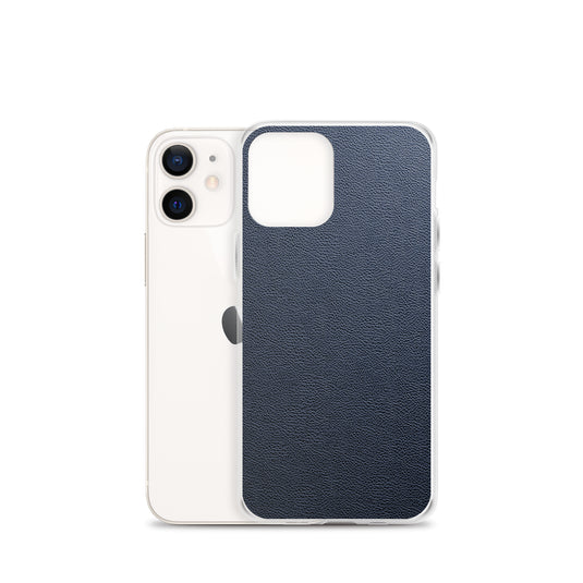 Dark Blue Leather iPhone Clear Thin Case CREATIVETECH