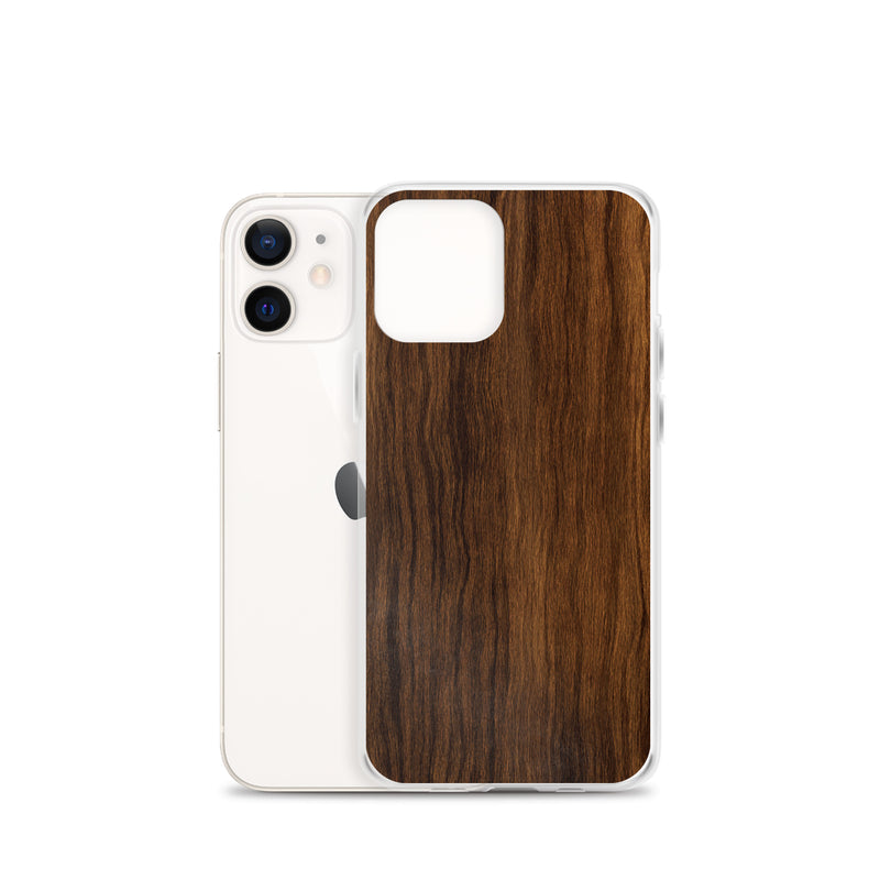 Load image into Gallery viewer, Dark Brown Wood iPhone Clear Thin Case CREATIVETECH
