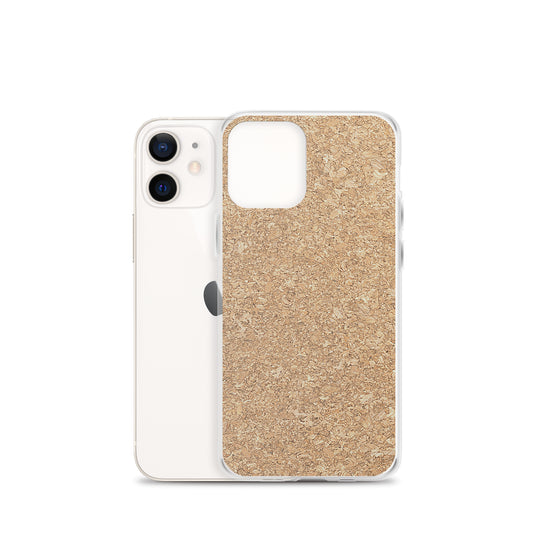 Light Brown Cork Wood iPhone Clear Thin Case CREATIVETECH