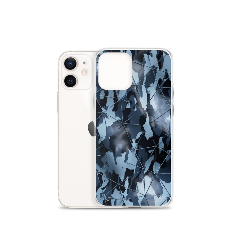 Load image into Gallery viewer, Dark Grey Military Camouflage Tech Polygon iPhone Clear Thin Case CREATIVETECH