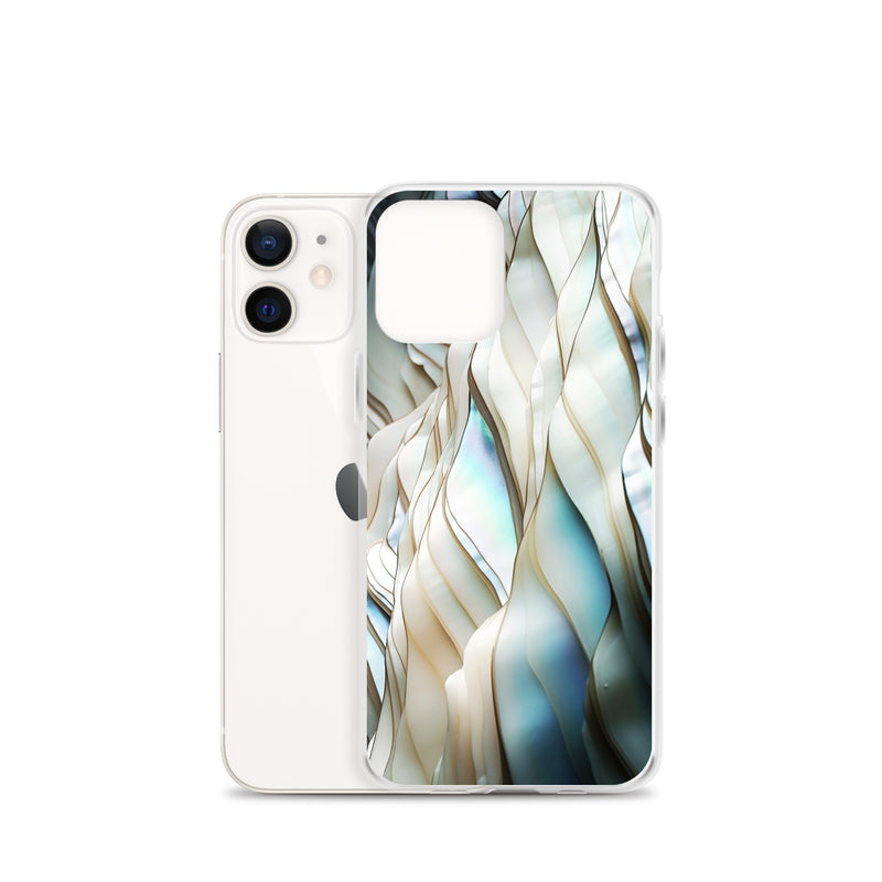 Load image into Gallery viewer, Cream Blue White Pearl iPhone Clear Thin Case CREATIVETECH
