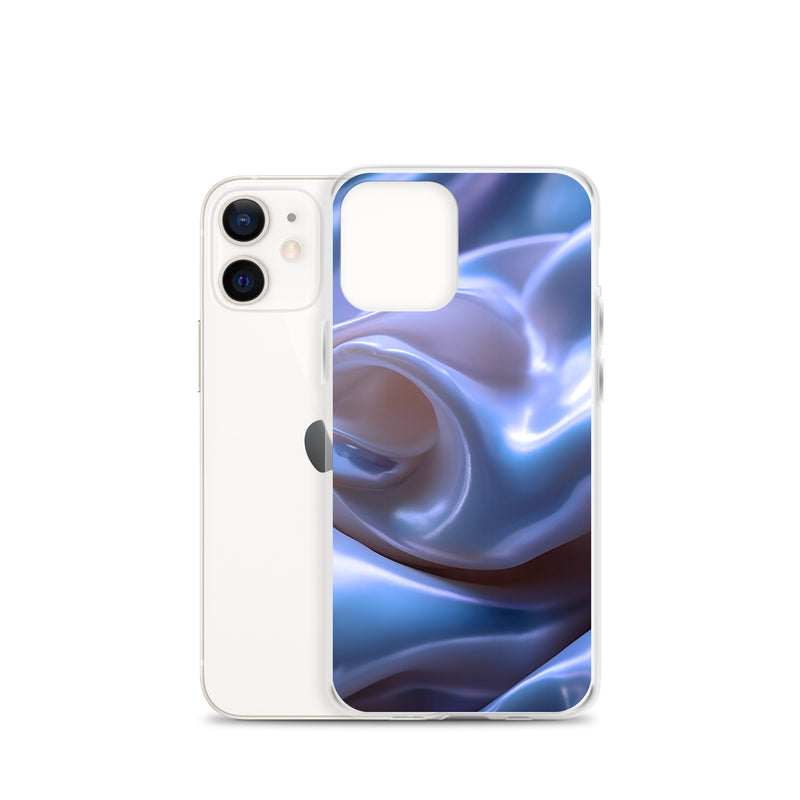 Load image into Gallery viewer, Blue Satin Pearl Cloth iPhone Clear Thin Case CREATIVETECH
