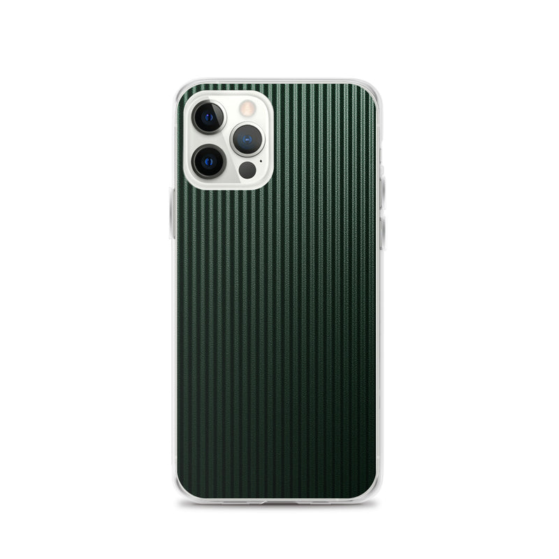 Load image into Gallery viewer, Dark Green Striped Carbon Fiber iPhone Clear Thin Case CREATIVETECH