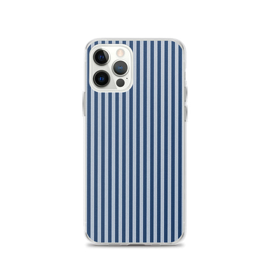 Marine Blue Ribbed iPhone Clear Thin Case CREATIVETECH