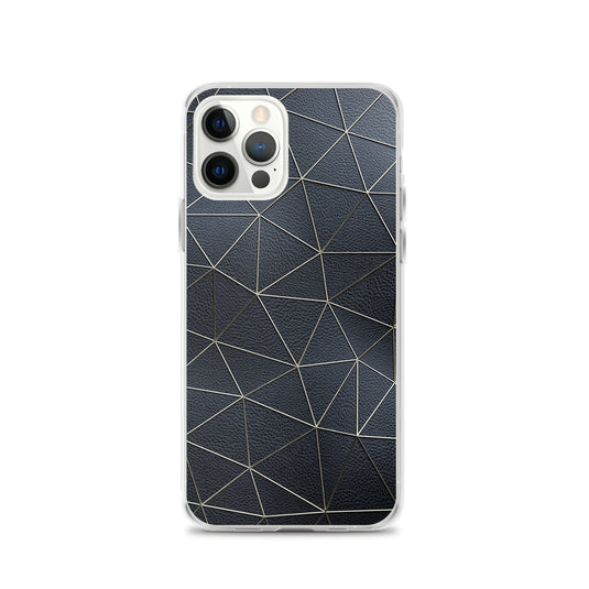 Golden Polygon Black Leather iPhone Clear Thin Case CREATIVETECH