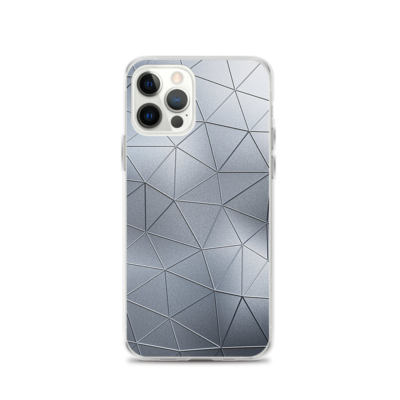Load image into Gallery viewer, Silver Metal Polygon iPhone Clear Thin Case CREATIVETECH